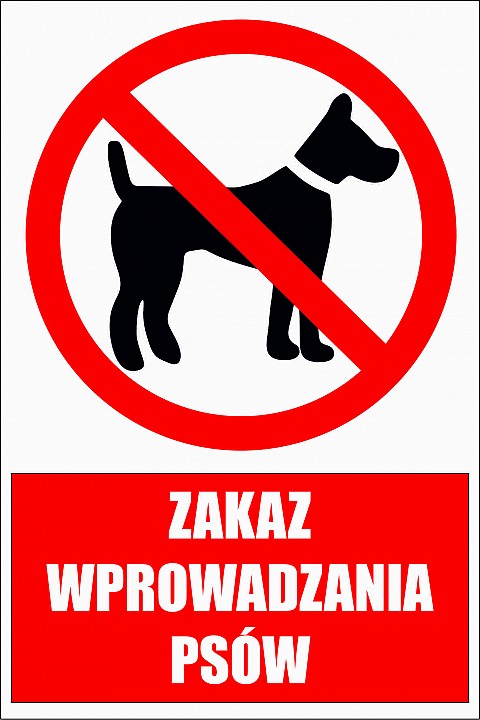 grafika przedstawiająca zakaz wprowadzania psów