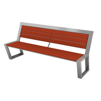 Stainless Steel Park Bench with Back