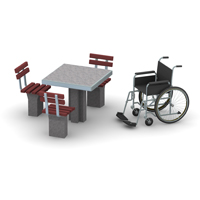 Wheelchair Accessible Concrete Game Table