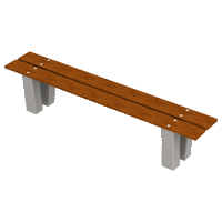 Backless Bench, In-Ground Mount