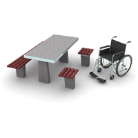 Stół betonowy integracyjny, ławki bez oparć