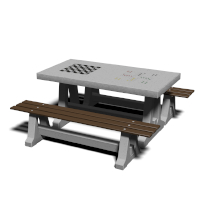 Stół betonowy z ławkami bez oparć - do postawienia