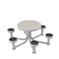 Round Metal Table with 6 Seats