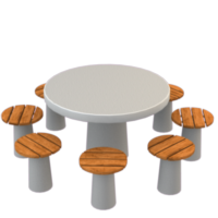 Round Concrete Game ∅ 120 cm, 8 Seats