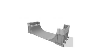 Concrete Skatepark Fun Ramp - width 480 cm