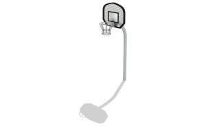 Mini Basketball Hoop with Fan-Shaped Backboard - 260x80 cm